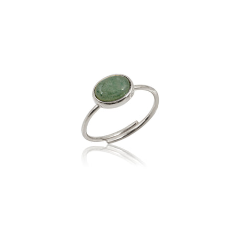 Δαχτυλίδι με πέτρα Verde Small ασημί